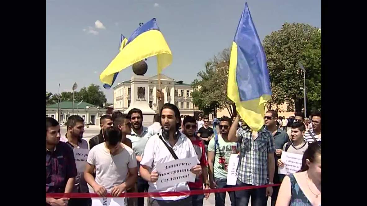 Ukraine: Foreign students protest against racism after Jordanian attacked