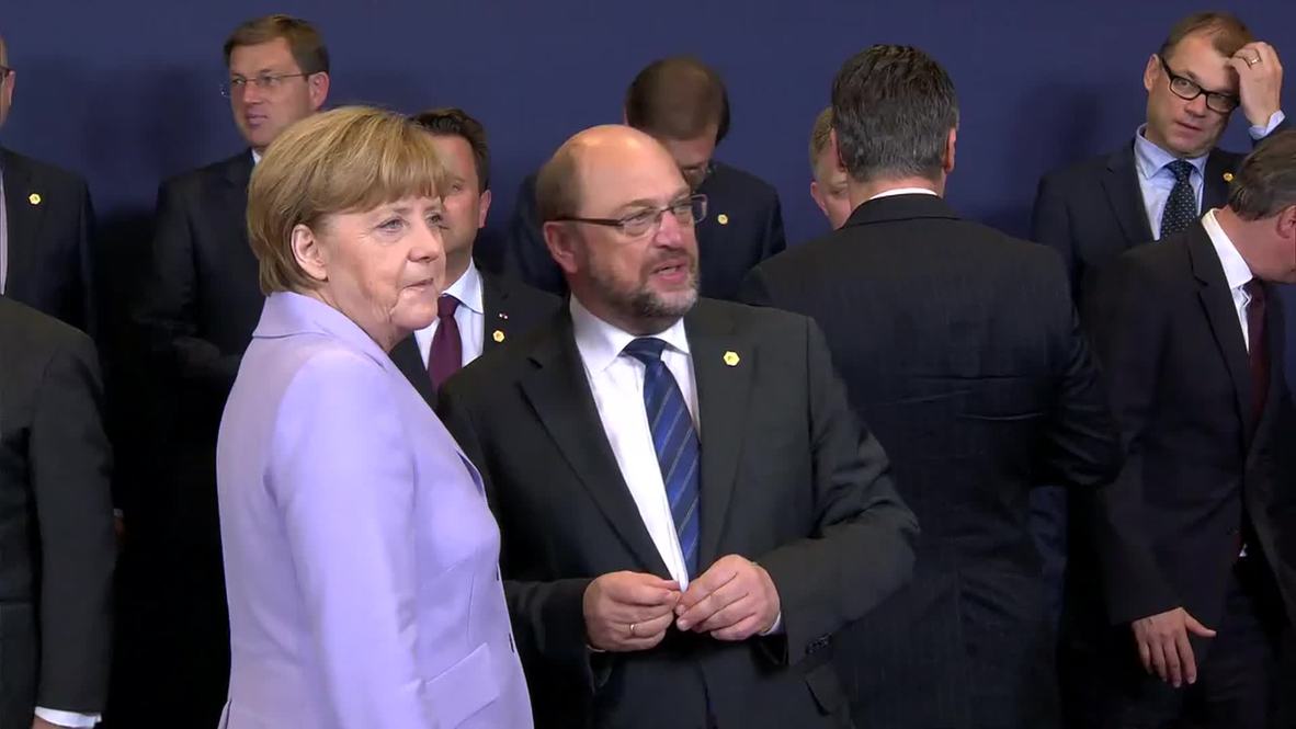 Belgium: EU leaders pose for group photograph as Greece debt talks continue
