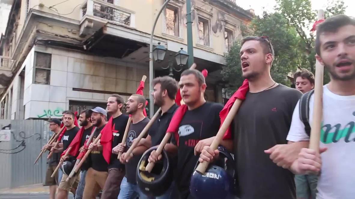 Greece: 'Syriza, don't sign' - anti-austerity protesters in Athens