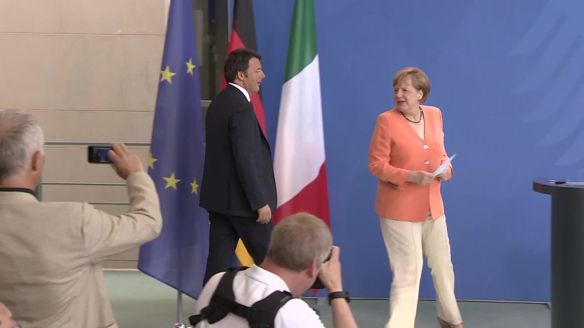 Germany: Merkel and Italian PM Renzi discuss Greece in Berlin