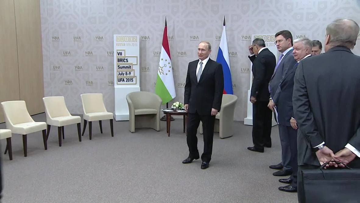 Russia: Putin meets Tajik President Rahmon at BRICS summit in Ufa