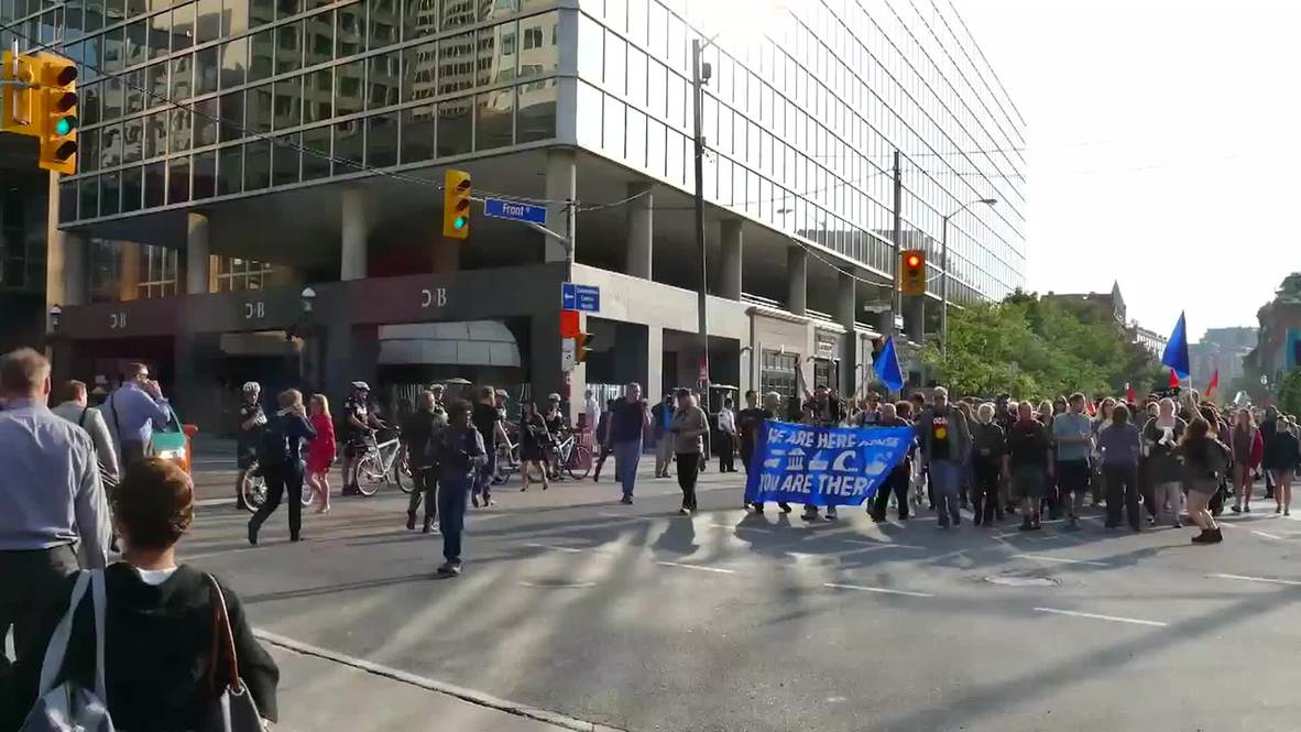 Canada: Protesters rally against Pan-Am Summits in Toronto