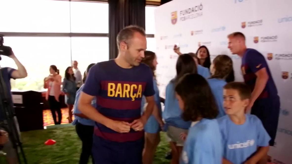 USA: Iniesta Ter Stegen attend UNICEF event in LA