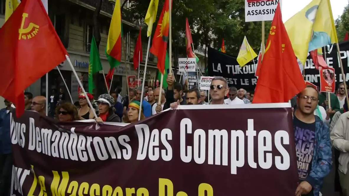 France: Thousands of Kurds protest against Turkish attacks on PKK