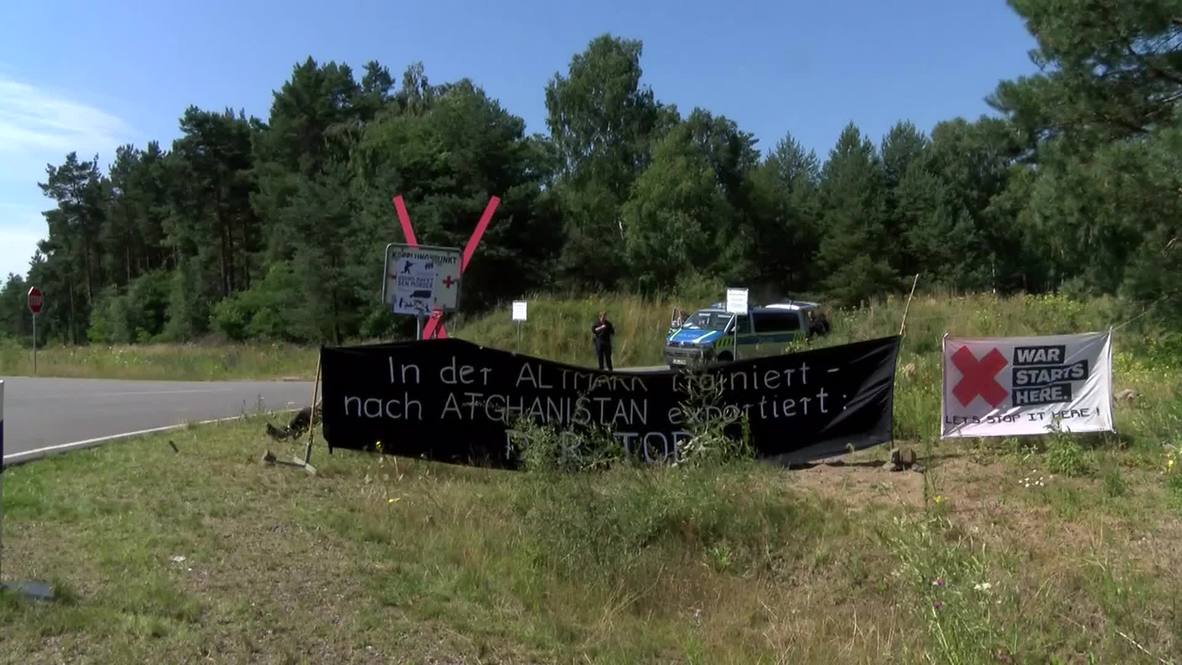 Germany: Pacifists hold protest camp at gates of Europe's biggest military base