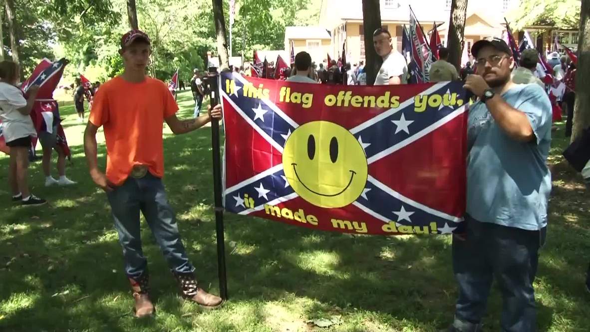 USA: Pro-Confederate flag rally met with counter-protest in Hillsborough