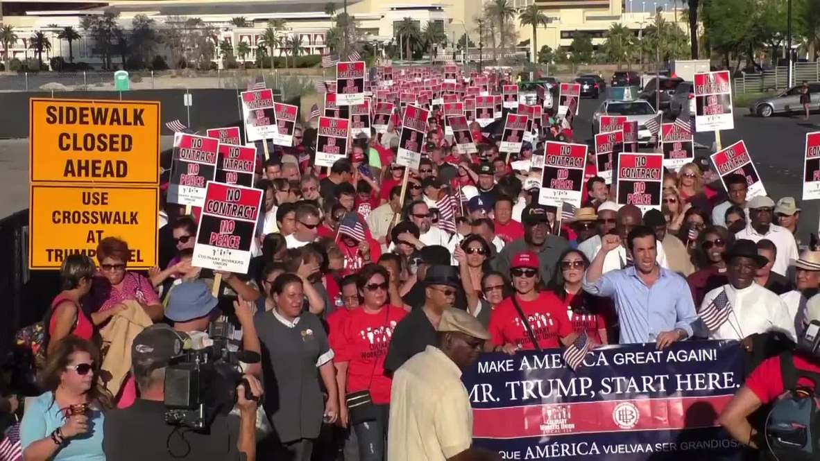 USA: Donald Trump migrant employees protest for better work conditions