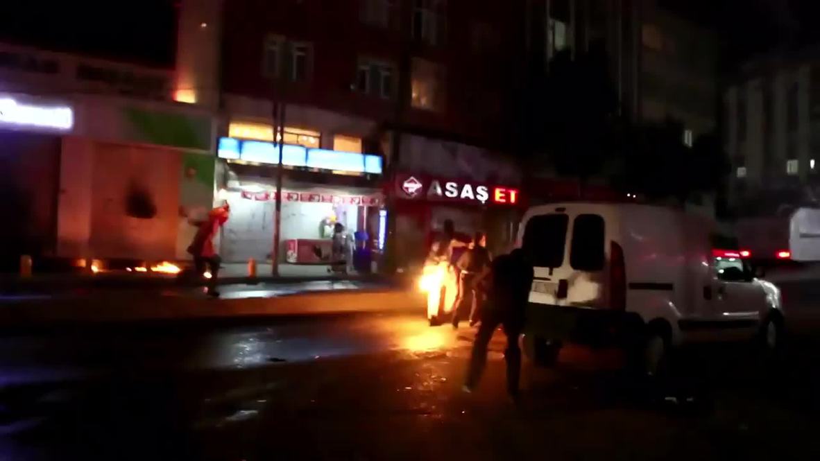 Turkey: Molotov cocktails fireworks fly as PKK youth clash with police