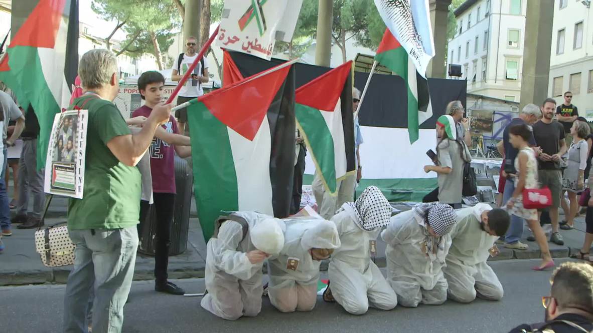 Italy: Pro-Palestine activists protest Netanyahu's Florence visit