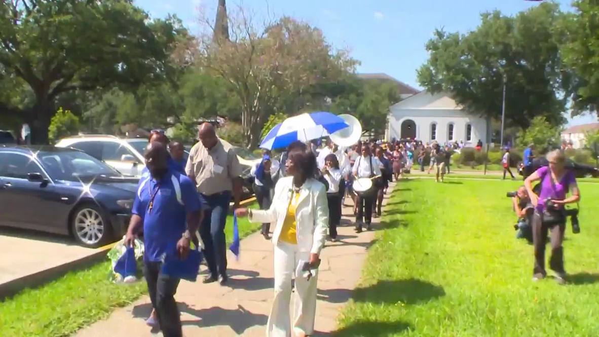 USA Jazz funeral honours Hurricane Katrina victims 10 years on Video