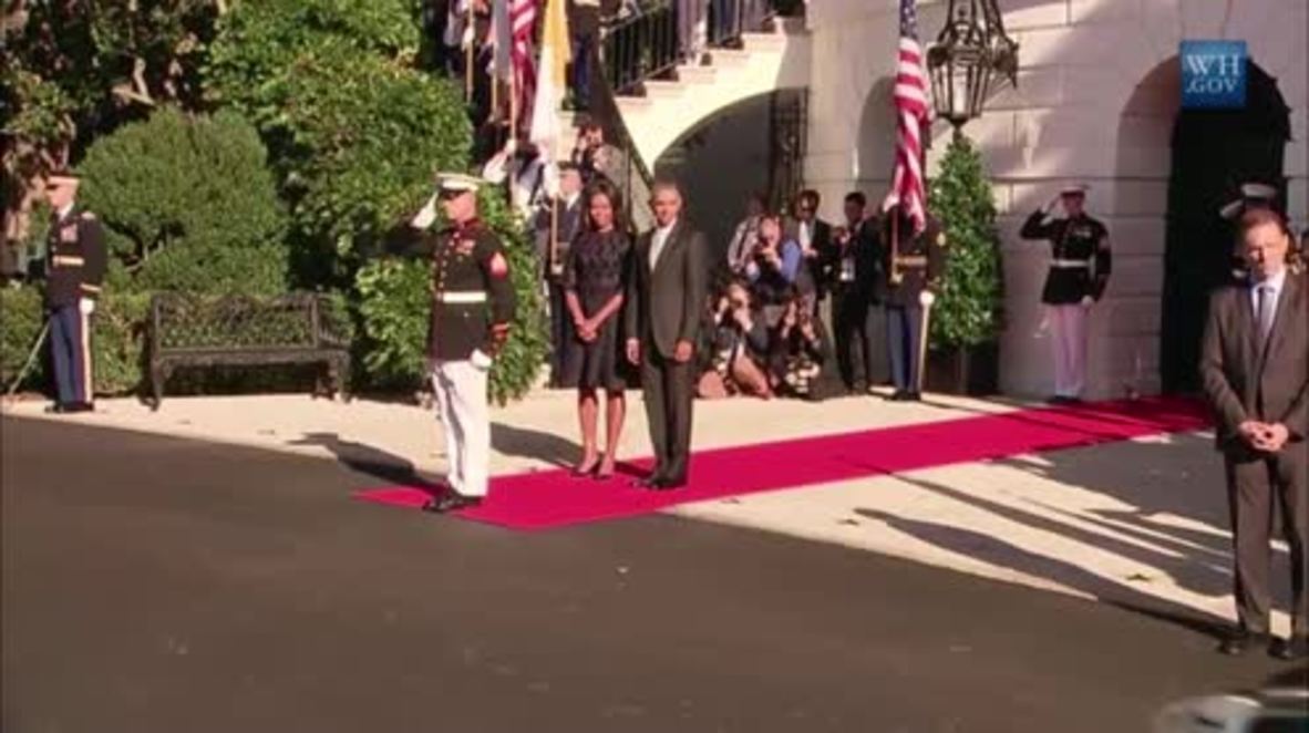 USA: Pope Francis and President Obama address White House crowd