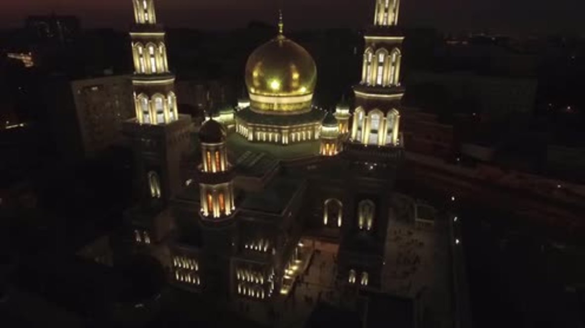 Russia: Drone footage captures majesty of Moscow Cathedral Mosque at dawn