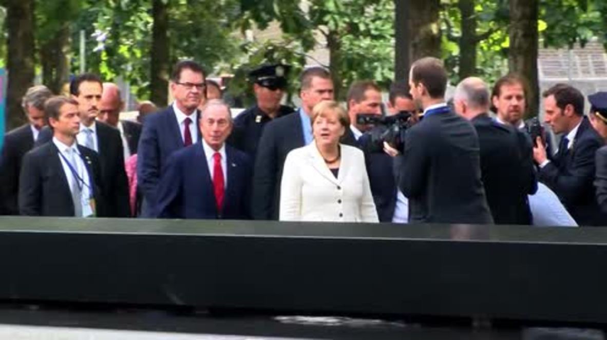 USA: Merkel visits 9/11 memorial in New York