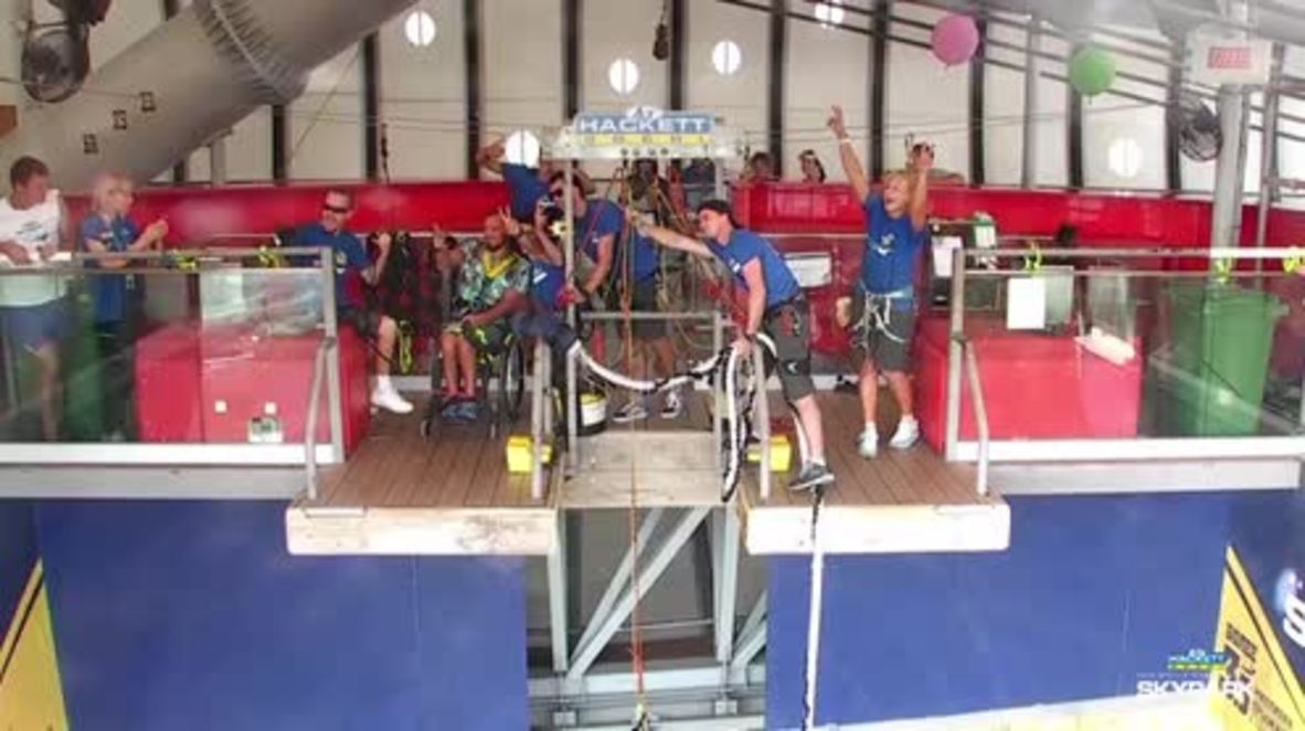 Russia: See disabled Alexei Mayuko enjoy 69m bungee jump