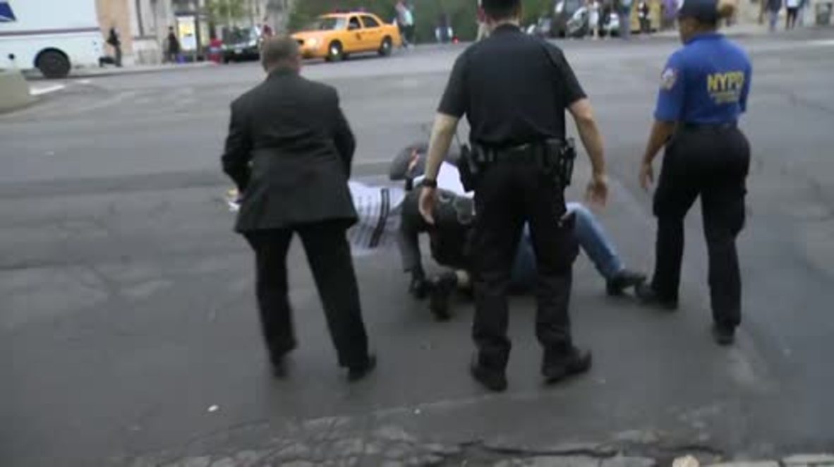 USA: Scuffles erupt at anti-Poroshenko protest in NY
