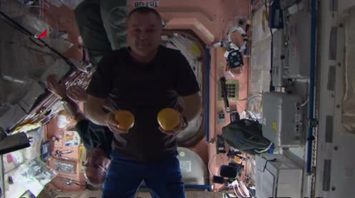 Space: See ISS crew show off their circus skills in zero gravity