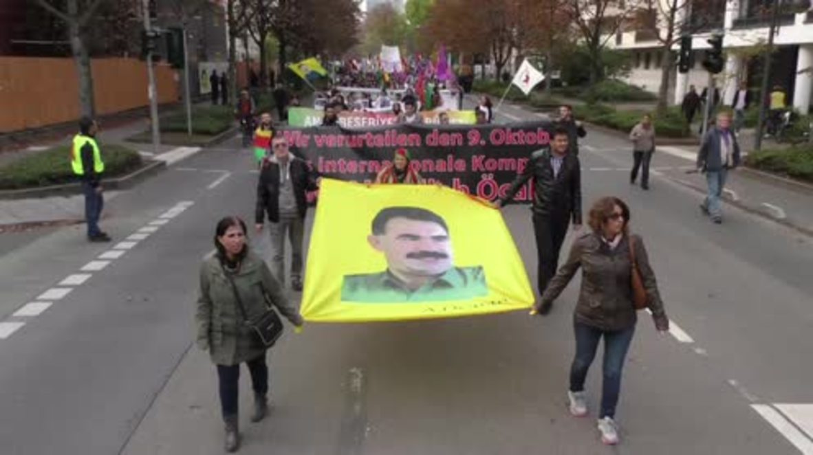 Germany: Pro-Kurdish activists march through Frankfurt in solidarity with Ankara victims