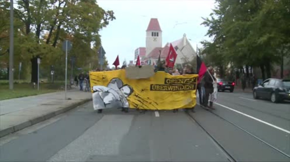 Germany: Antifa far-right activists march in Cottbus