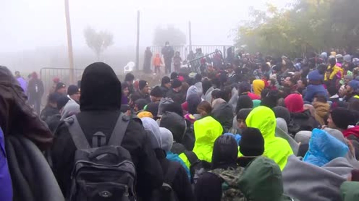 Serbia: Refugees attempt to break police lines as they wait to enter Croatia