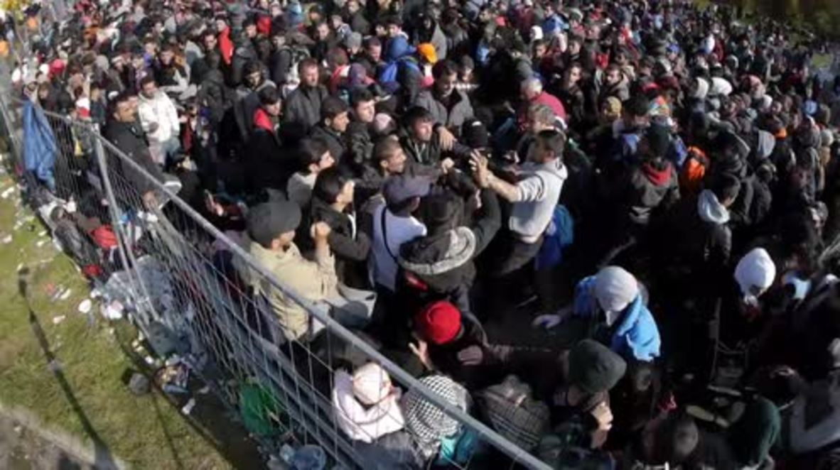 Austria: Fights break out as thousands of refugees left stranded in 'no man's land'