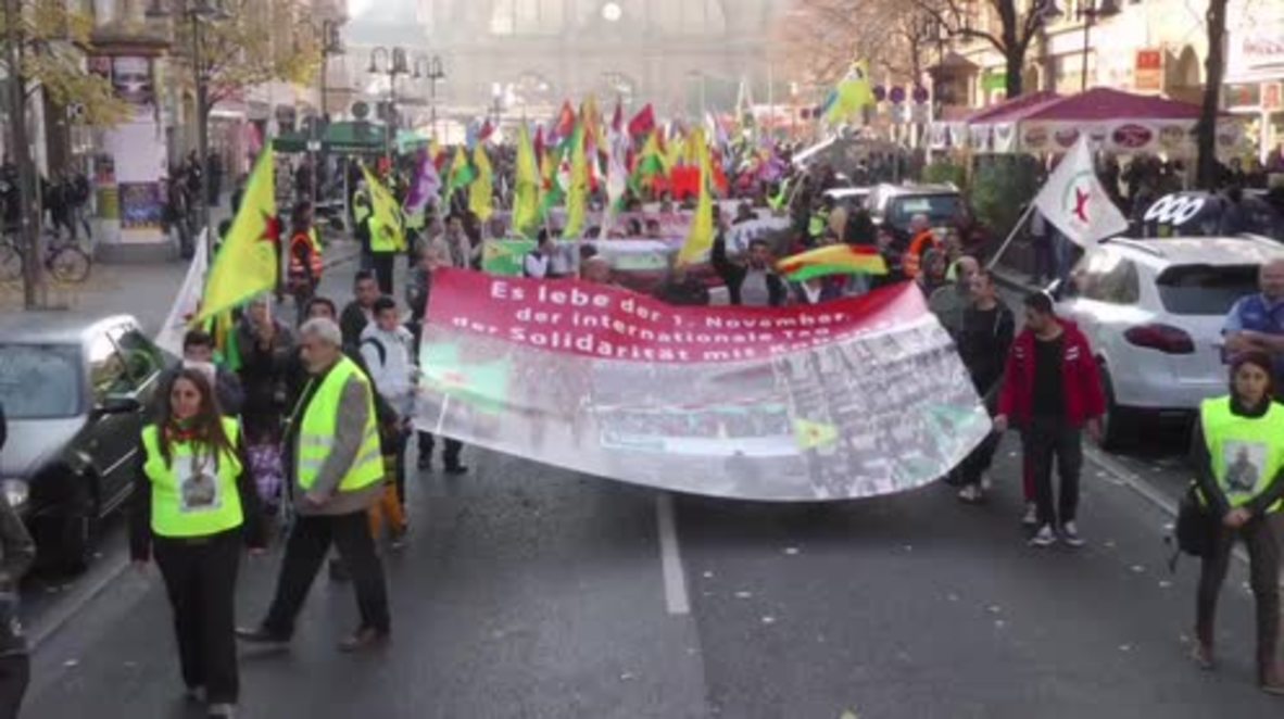 Germany: Hundreds march through Frankfurt for pro-Kurdistan rally