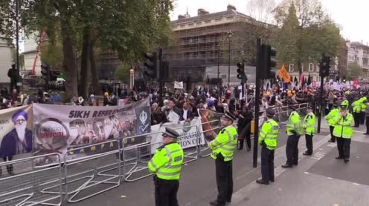 UK: Anti-Modi activists picket Downing Street to protest Indian PM's visit