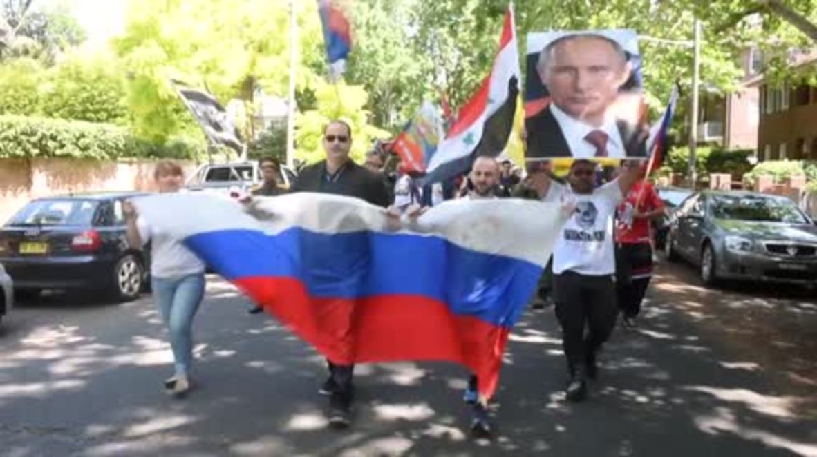 Australia: Pro-Russia protest held in front of Turkish consulate in Sydney