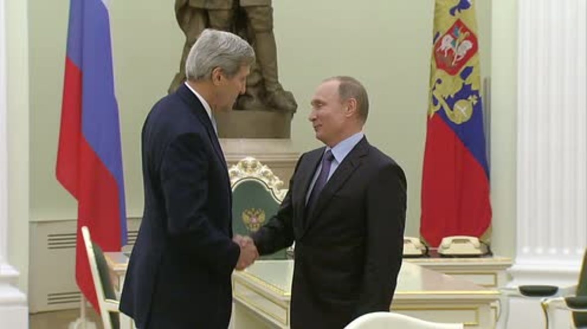 Russia: Putin meets Kerry to discuss Syria and Ukraine conflicts