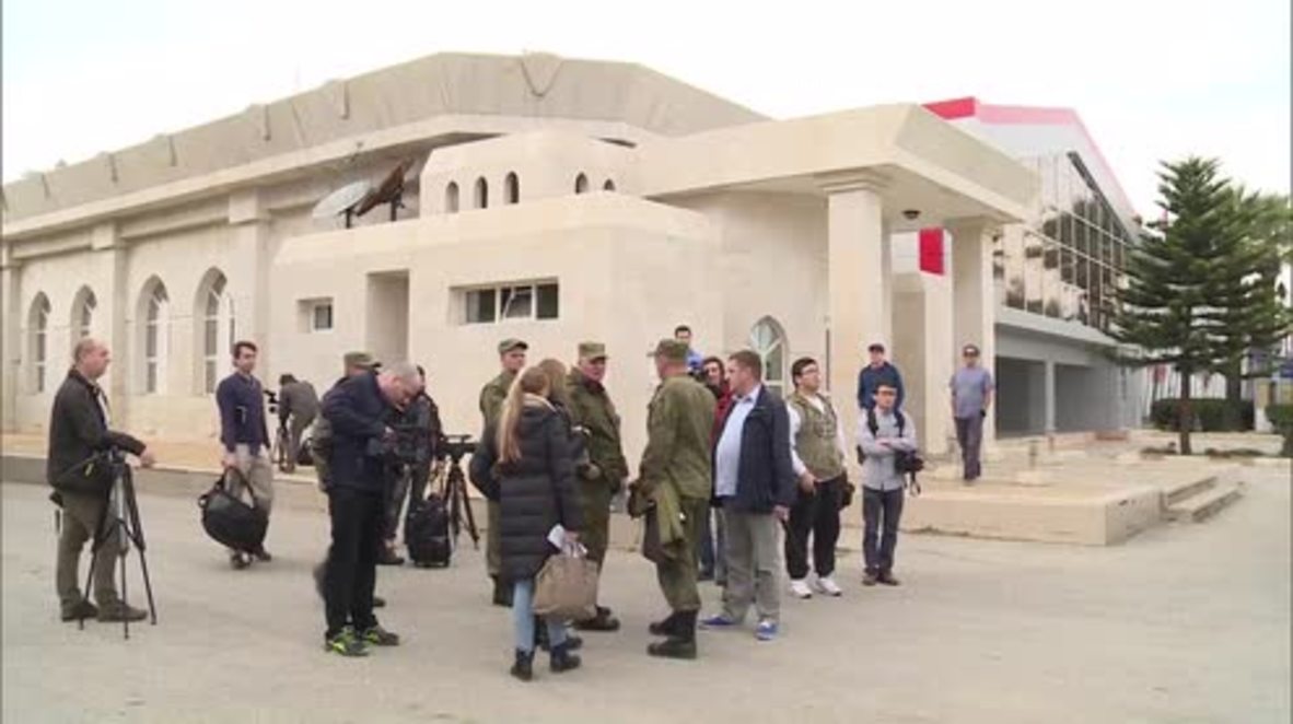 Syria: International journalists visit Russia's Hmeymim Airbase