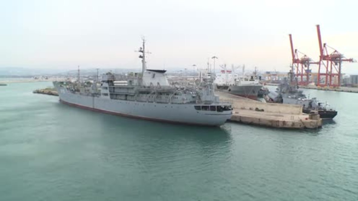 Syria: Moskva, flagship of Black Sea Fleet, guards Russian jets over Latakia