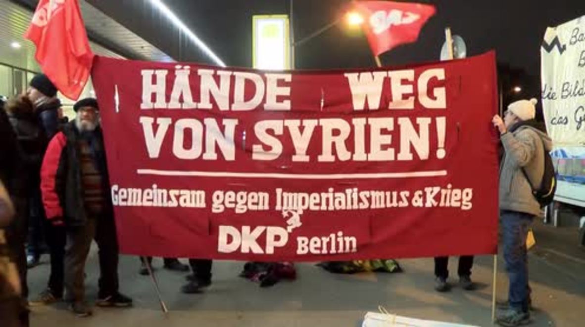 Germany: Antifa activists protest against Germany's military involvement in Syria
