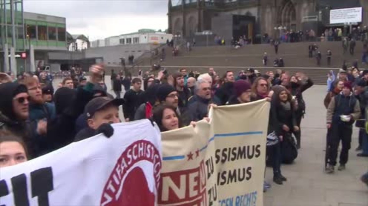 Germany: Antifa heckle far-right Pro NRW at demo over NYE sexual assaults