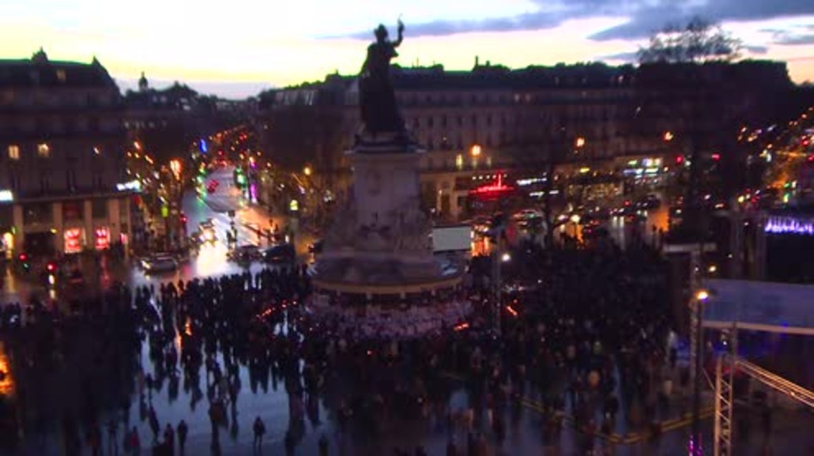 France: Watch a time-lapse of commemorations at the Place de la Republique, Paris