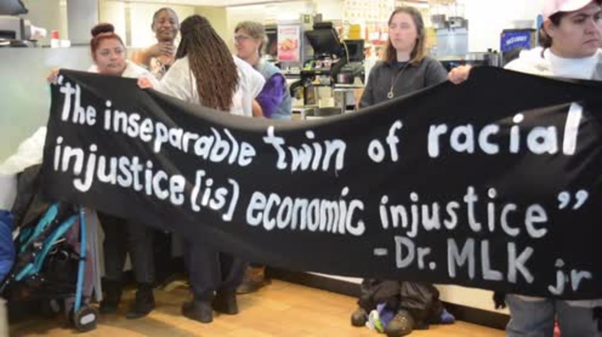 USA: Black Lives Matter activists shut down McDonald's restaurant