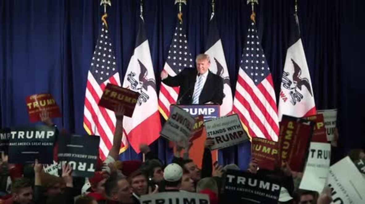 USA: Protesters heckle Trump at Iowa rally