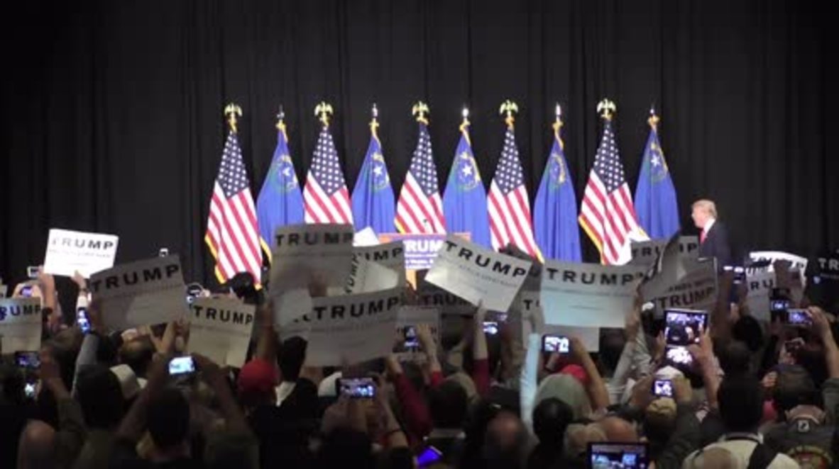 USA: Trump brings sons on stage in Vegas as protesters disrupt rally AGAIN