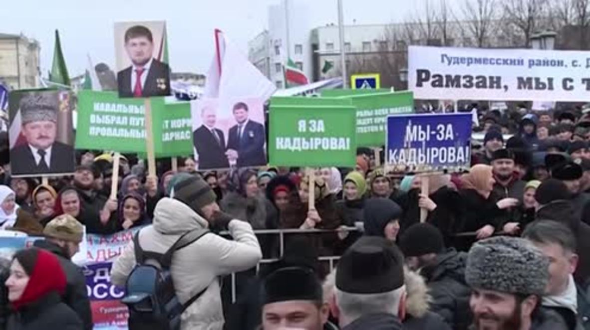 Russia: Thousands rally in Grozny in support of Chechen leader Kadyrov