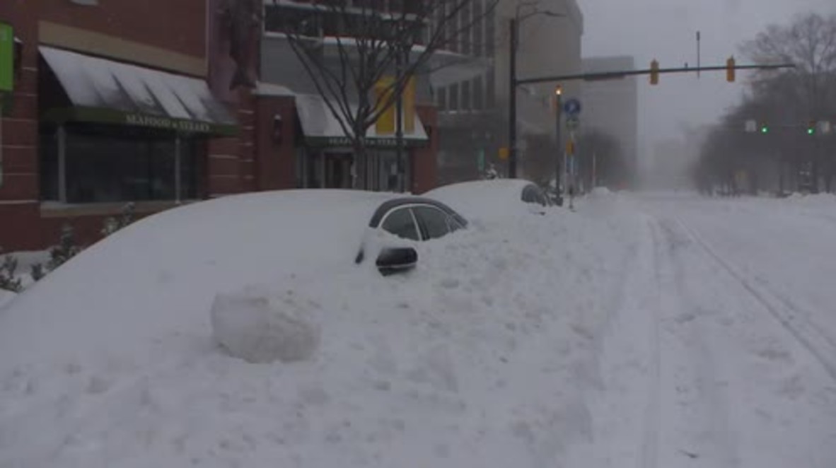 USA: Heavy snowfall hits Arlington, DC