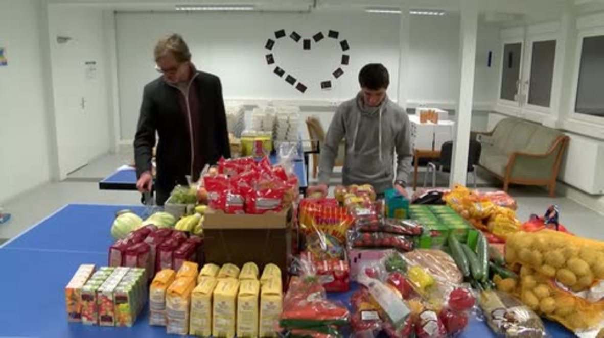 Germany: Supplies arrive at Berlin refugee centre following deterioration of conditions