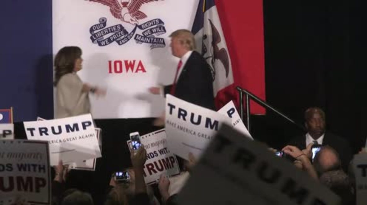 USA: Trump rallies crowds ahead of Iowa Caucus results