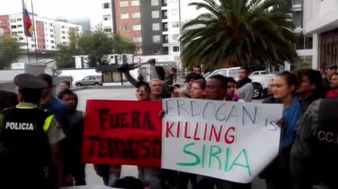Ecuador: Pro-Kurdish protesters clash with police over Turkish president’s visit