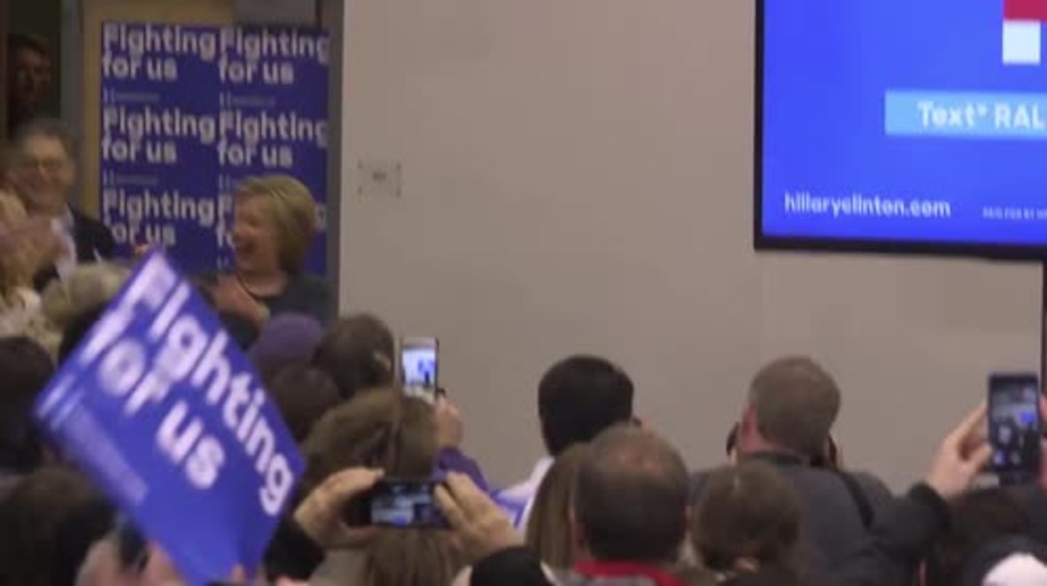USA: Hillary Clinton rallies supporters ahead of New Hampshire primary