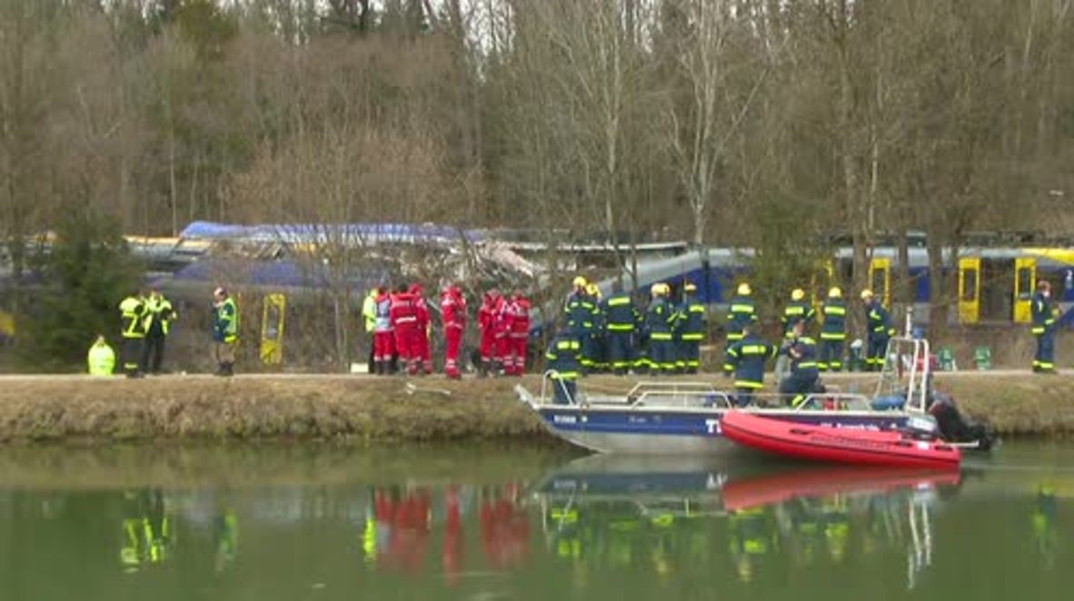 Germany: Bad Aibling train crash search and rescue op. continues