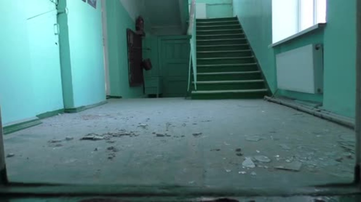 Ukraine: OSCE observers inspect school ravaged by shelling in Donbass