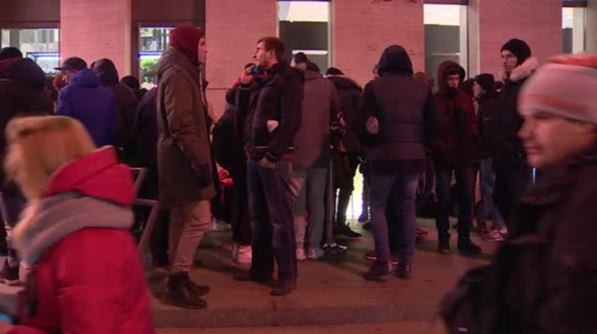 Russia: Muscovites camp out in freezing cold for Kanye's 'Yeezy' sneakers