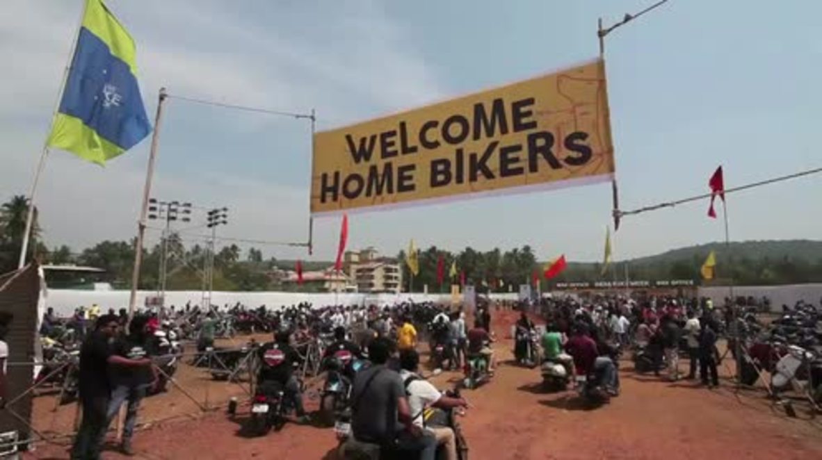 India: Harley Davidson bikers roll into Goa for India Bike Week