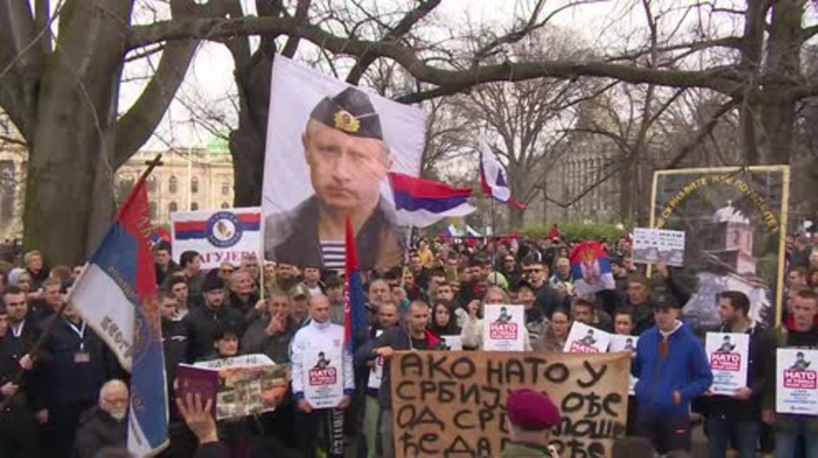Serbia: Thousands protest new deal with NATO in Belgrade