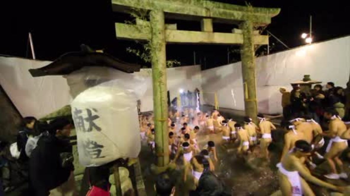 Japan: See thousands of half-naked men battle over lucky sticks in Okayama