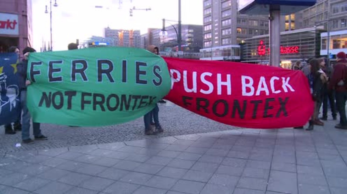 Germany: Activists protest 'fortress Europe' outside EU security conference
