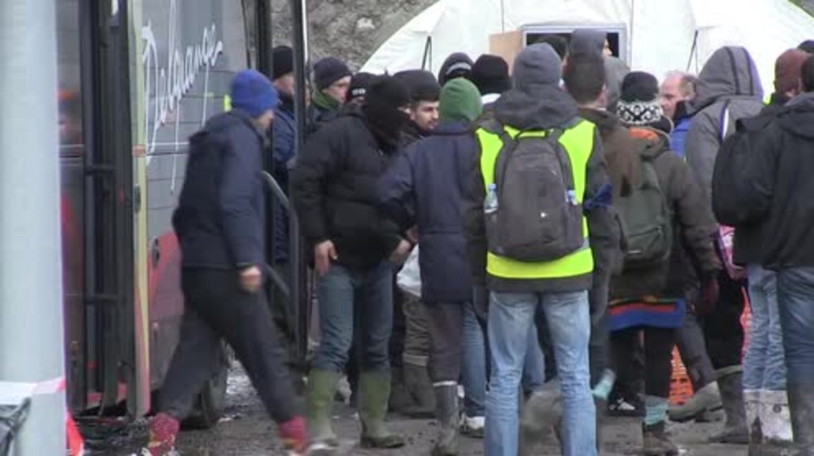 France: Refugees arrive at new Doctors Without Borders camp near Calais
